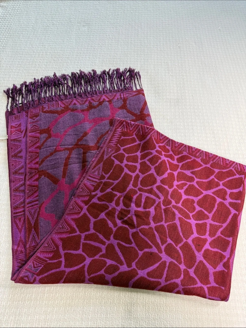 Collection 18 pink and purple pattern block animal print scarf/shawl